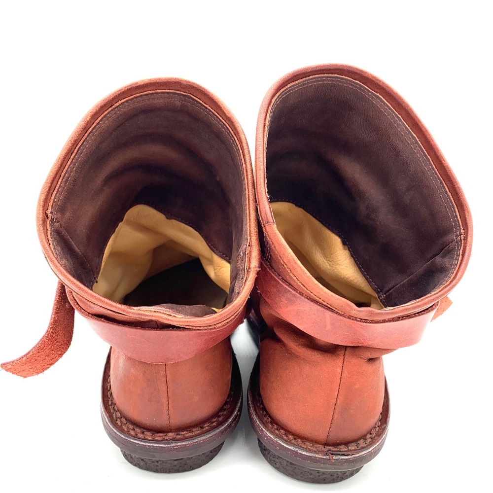 Trippen Bomb Orange Brown Leather Ankle Boots - Picture 4 of 13